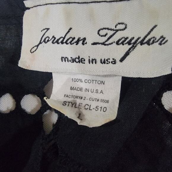 Jordan Taylor Eyelit Lace Tunic Dress Swimsuit Cover Large Boho Goth USA - Picture 2 of 9